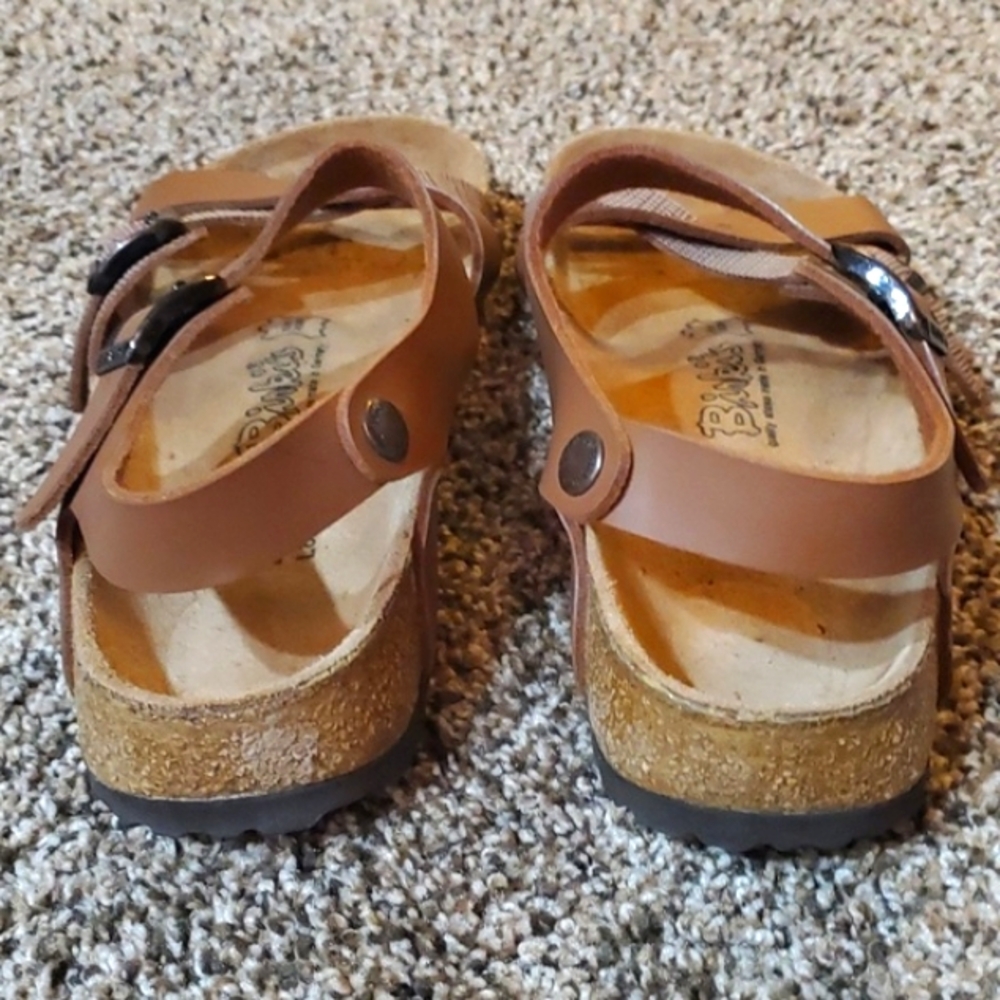 Birki's By Birkenstock Lillie Brown Plaid Ankle Strap Sandals US Ladies Size 8 - Picture 4 of 12